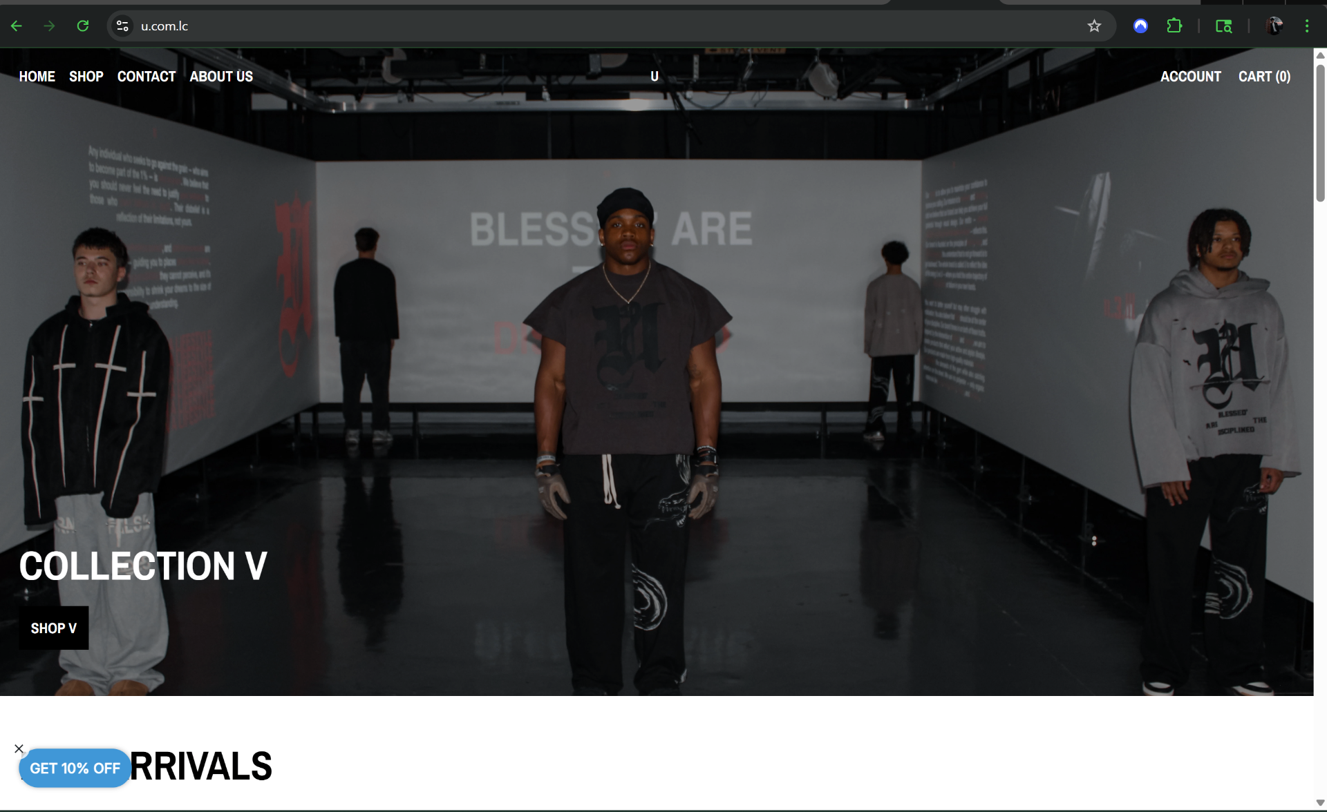 Storefront hero with featured collection